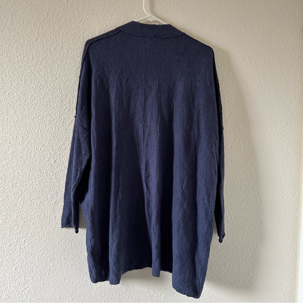 Caslon Women’s Cardigan XS Blue Oversized Open Front Lagenlook Casual Boho - Picture 10 of 11